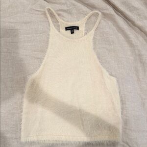 Cream Fuzzy Tank Top